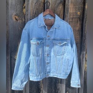 VINTAGE denim oversized light wash jacket